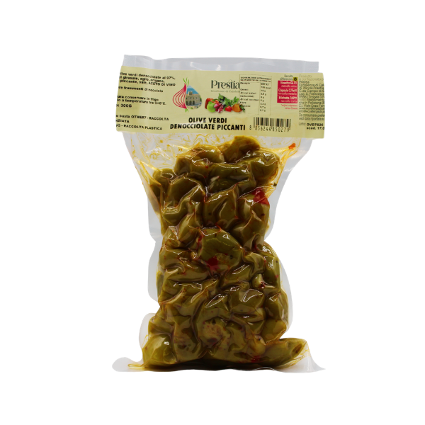 OLIVE VERDI DENOCCIOLATE PICCANTI  300 G